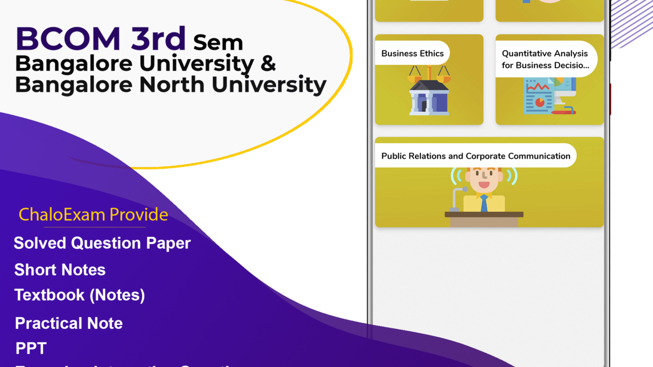 Bangalore University bcom 3rd sem Study Material, Previous Year Question Paper, Solved Question Paper, Notes Are Available Free Download